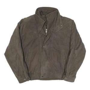 WILSON LEATHER Hombre Cuero Marrón Cremallera Chaqueta XL Ante Estilo Clásico - Imagen 1 de 6