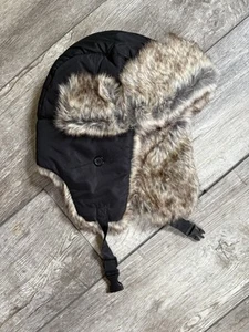 CHICK-FIL-A Authentic Original Oobe Black Tan Fur Mad Bomber Hat Team Style - Picture 1 of 6
