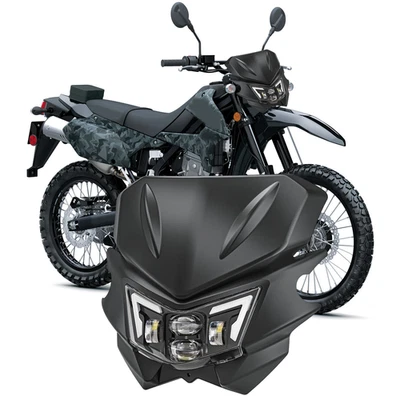 Para KAWASAKI KLX300 KX250 KLX140 KLX230R KLX300R con Carenado Negro Faros LED Foto 1 de 4