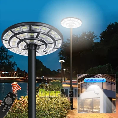 Luces de calle solares comerciales para exteriores con sensor de movimiento lámpara de carretera de anochecer a amanecer Foto 1 de 4