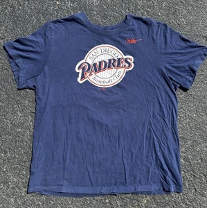 Nike San Diego Padres T Shirt Retro 1998 Size XL Navy Orange 90s - Picture 1 of 5