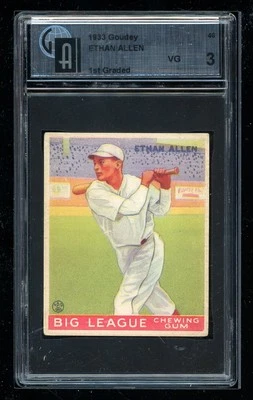 1933 Goudey (R319) #46 Ethan Allen GAI 3 - Image 1 of 2