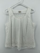 Cremieux Tank Top Sleeveless Shirt Womens Size Large White Floral Fast Shipping