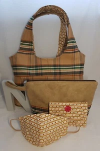 Handbag Set Bettina, Reversible Face Mask, Makeup bag, Two pocket Purse - Picture 1 of 10