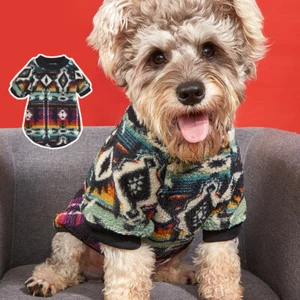 Abrigo coralino polar pequeño perro mascota sudadera con capucha suéter grueso mascota tejido cálido conjunto - Imagen 1 de 9