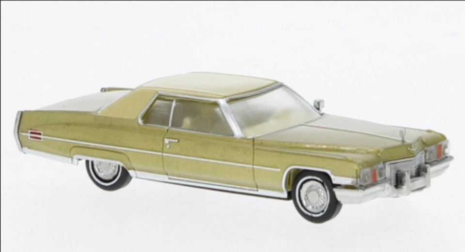 Brekina 18126 Cadillac Coupe DeVille Oro HO 1:87 NUOVO - Immagine 1 di 1