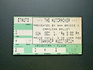Ann Brodie's Carolina Ballet The Nutcracker Dec 1 1996 Ticket Stub G21 - Picture 1 of 2