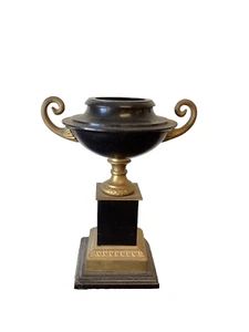 Heavy Vintage Black & Brass Pedestal Planter (Made in India) - Picture 1 of 9