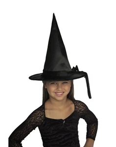 Rubie's Costume Black Satin Witches Hat with Black Band Costume NEW with TAGS - Picture 1 of 1
