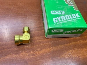 QTY-1 Hoke Compression Elbow 1/4" NPT 4LF4-BR Tube to Female Thread - Picture 1 of 8