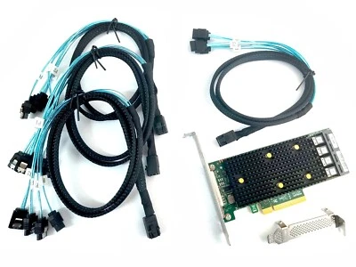 Lenovo 430-16i / Broadcom LSI 9400-16i SATA / SAS HBA 12G IT-Mode + 4 Kabel - Bild 1 von 4