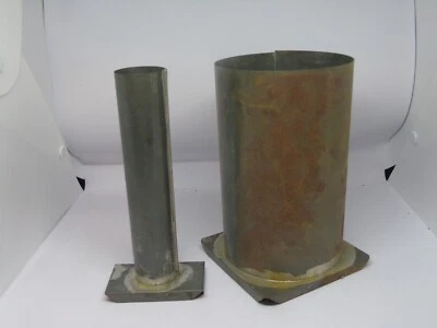 2 tubos de molde de velas de hojalata vintage 7 1/8 x 4 1/2 y 7 1/8 x 1 1/2 Premier MFG Co. Foto 1 de 4