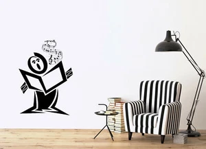 Vinyl Decal Wall Music Theme Singer Sings a Song Art Studio Decor (n1196) - Picture 1 of 3