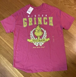 NWT! Junior/Ladies Pink GRINCH TSHIRT Size Large Color: Raspberry Rose, Holiday! - Picture 1 of 6