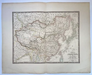 CHINA JAPAN DATED 1855 ANDRIVEAU-GOUJON LARGE ANTIQUE MAP 19TH CENTURY - Picture 1 of 8