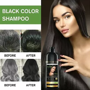 2PCS 500 ML AMMONIA FREE NATURAL HAIR DYE GIFT FOR HER WITH HAIR MASK - BLACK - Picture 1 of 12