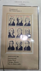 Scott #2216 1986 US Presidents Pane of 9 MNH - Picture 1 of 1