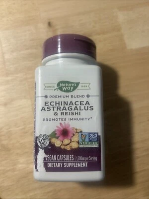 Nature's Way-Equinácea Astragalus and Reishi - 100 Cápsulas ea EXP 10/26+ Foto 1 de 2