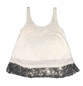 Tank Top Size Small Juniors Tan with Gold Sequin detail - Picture 1 of 7