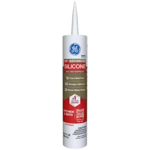 10.1 oz White Silicone 2 Caulk Kitchen and Bath Waterproof Adhesive Sealant - Picture 1 of 12