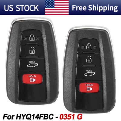 2 Llavero remoto inteligente para Toyota RAV4 2019 2020 2021 2022 HYQ14FBC 231451-0351 Foto 1 de 4
