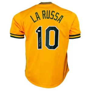 Tony LaRussa Signed Oakland Yellow Baseball Jersey (JSA) - Picture 1 of 3