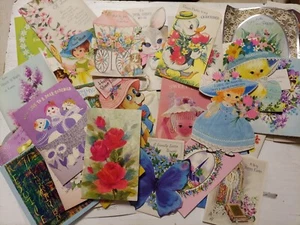 50 Vtg Easter Greeting Cards ~ Die cut, Embossed, Glitter ~ 1950's -1970's - Picture 1 of 1