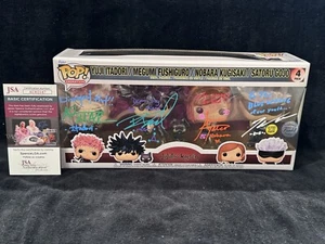 Jujutsu Kaisen 4 Pack Funko Signed - Itadori, Gojo, Megumi, Kugisaki JSA COA - Picture 1 of 16