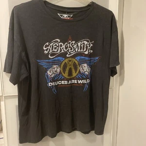 NEW Aerosmith Deuces are Wild Women's Screen Print Short Sleeve T-Shirt Size XL - Picture 1 of 5