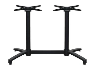 black premium aluminium twin pedestal flip top table base dining restaurant - Picture 1 of 10