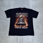 ACDC Męski zespół rockowy T-shirt Krótki rękaw Extra Large Hells Bells Logo 8613 Czarny