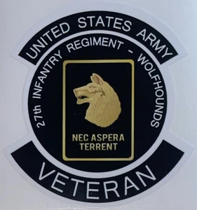 US Army 27th Infantry Regiment "Wolfhounds" Veteran Sticker Waterproof D187 - Picture 1 of 1