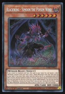 Blackwing - Simoon the Poison Wind - RA01-EN012 - Secret Rare 1st Edition Yugioh - Picture 1 of 1