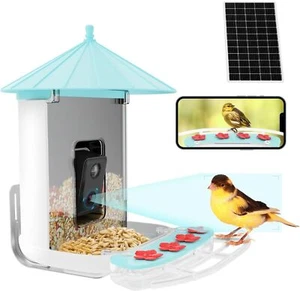Smart Bird Feeder w/ 1080P HD Camera Solar Powered ~ Auto Capture Video *5432F2C - Picture 1 of 8
