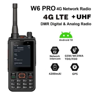 DMR Digital & UHF 4G LTE Radio Smartphone W6 Pro Android 10.0 Dual Sim POC Zello - Picture 1 of 12