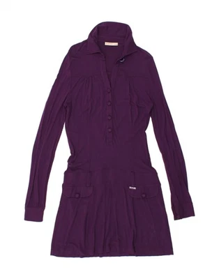 Vestido LIU JO Mujer Manga Larga Cintura Caída Reino Unido 12 Mediano Púrpura Viscosa BB10 Foto 1 de 3