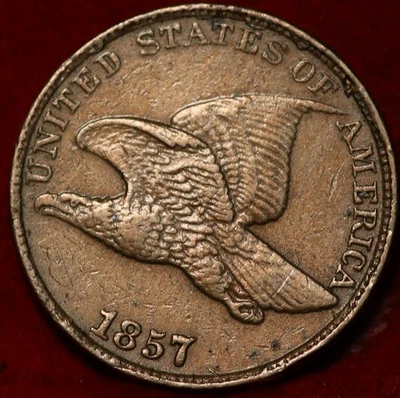 1857 Philadelphia Mint Copper-Nickel Flying Eagle Cent - Image 1 of 2