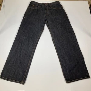 Roca Wear Jeans Mens 34 Denim Pants Relaxed Baggy Fit Gold Stitch Purple Label - Picture 1 of 11