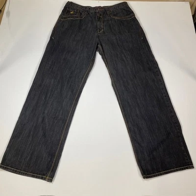 Roca Wear Jeans Mens 34 Denim Pants Relaxed Baggy Fit Gold Stitch Purple Label - Image 1 of 4