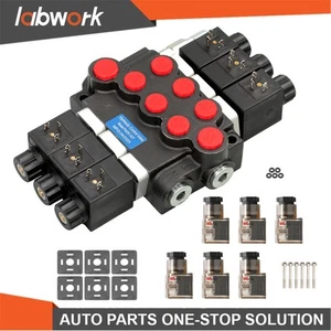Labwork 3 Spool Solenoid 12V DC Hydraulic Control Valve Double Acting 13 GPM - Picture 1 of 20