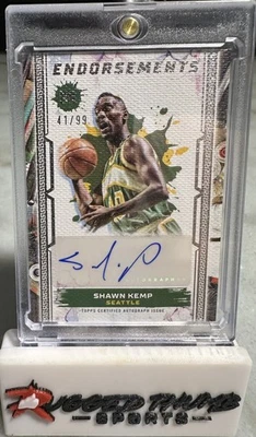 2023-24 Topps Motif Endorsements Autograph Shawn Kemp #/99 SuperSonics  - Image 1 of 2