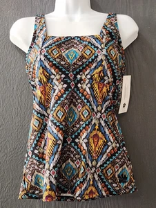 Hapari Hapundertank Native Print Tankini Top SPF 50+ Medium 8-10 - Picture 1 of 8