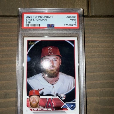 2023 TOPPS UPDATE #US238 SAM BACHMAN SSP GOLDEN MIRROR VARIATION ANGELS ROOKIE - Image 1 of 2