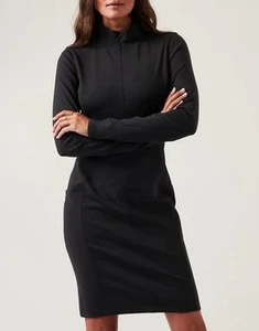 Athleta SMALL TALL Delancey Dress Black NWOT - Picture 1 of 1