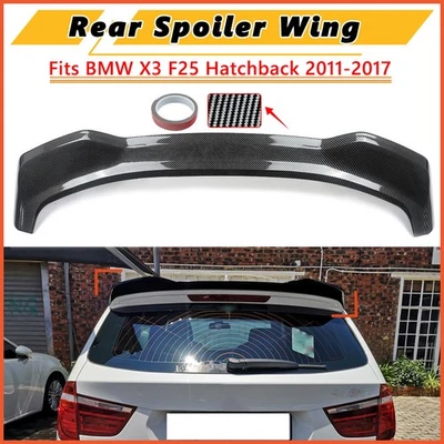 Rear Trunk Top Spoiler Lip Wing Carbon Look For BMW X3 F25 2011-2017 X3M Style Foto 1 de 4