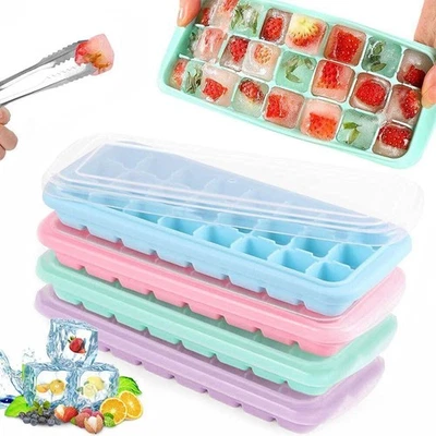 Eiswürfelform Silikon Eiswuerfelbehaelter Mit Deckel Ice Tray Ice Cube 4 Stück - Bild 1 von 4