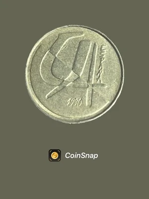 COIN - SPAIN - 5 PESETAS - Plain Edge - KM# 833 - Aluminum Bronze - 1990 - (C96) - Image 1 of 3