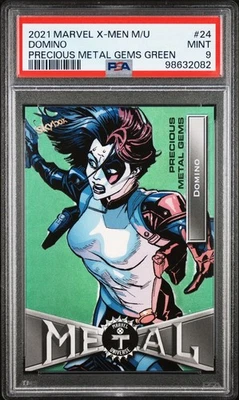 PSA9 Domino 2021 Marvel Universe X-Men #24 Precious Metal Gems Green 9/10 Slab - Image 1 of 2