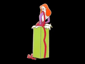 Prendedor Disney Felices Fiestas Navidad Jessica Rabbit saliendo del regalo LE250 - Imagen 1 de 2