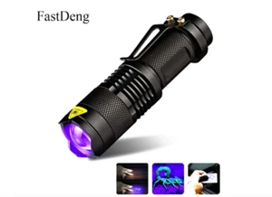 LED UV Flashlight Ultraviolet Torch With Zoom Function Mini UV Black Light Q5 ** - Picture 1 of 1